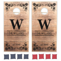 Rustieke hout gepersonaliseerde naam Cornhole Set