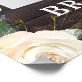 Rustieke hout groen bloemstuk bruidsfeest decorati poster (Hoek)