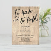 Rustieke hout handschrift Om te hebben en te houde Kaart (Staand voorkant)