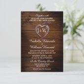 Rustieke Hout Hart Bruiloft Uitnodiging (Staand voorkant)