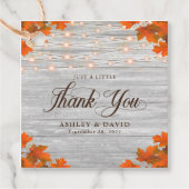 Rustieke hout herfstbladeren lichten Dank je wel T Bedankjes Labels (Voorkant)