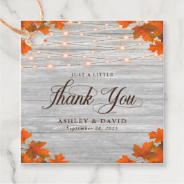 Rustieke hout herfstbladeren lichten Dank je wel T Bedankjes Labels