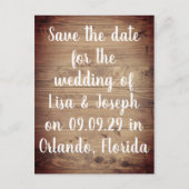 Rustieke Hout Landelijke Script Save the Date Briefkaart (Voorkant)
