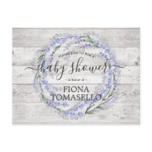 Rustieke hout lavendel bloemenkrans baby shower