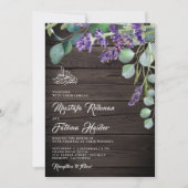 Rustieke Hout Lavendel Eucalyptus Islamitische Tro Kaart (Voorkant)