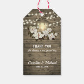 Rustieke Hout Magnolia Lantaarn String Lights Brui Cadeaulabel (Voorkant)