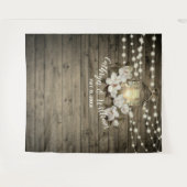 Rustieke Hout Magnolia Lantaarn String Lights Brui Wandkleed (Voorkant (horizontaal))