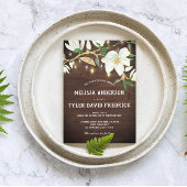 Rustieke hout Magnolia Lights Zuidelijke bruiloft Kaart