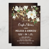 Rustieke hout Magnolia Southern Couple's Douche Kaart (Voorkant / Achterkant)