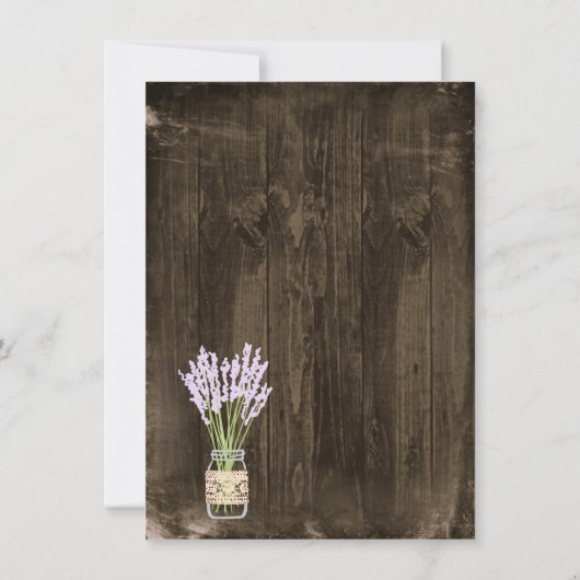 Rustieke hout Mason Jar bruids douche uitnodiginge Kaart (Achterkant)