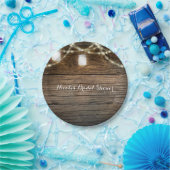 Rustieke hout Mason Jar String Lights Country Glam Papieren Bordje (Feest)