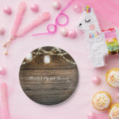 Rustieke hout Mason Jar String Lights Country Glam Papieren Bordje (Feest)