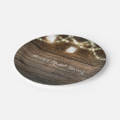 Rustieke hout Mason Jar String Lights Country Glam Papieren Bordje (Gekanteld)