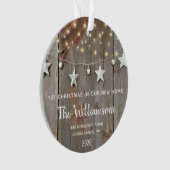 RUSTIEKE HOUT REDELIJK VERLICHT TIN GARLAND HUISVE ORNAMENT (voorkant)