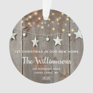 RUSTIEKE HOUT REDELIJK VERLICHT TIN GARLAND HUISVE ORNAMENT