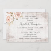 Rustieke Hout & Romantische Rozen Cottage Bruidsme Kaart (Voorkant)