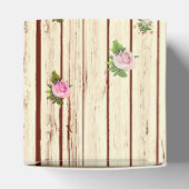 Rustieke hout roze rozen gestreept bloemige gunst  bedankdoosjes (Bovenkant)