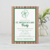 Rustieke hout & Shamrock St. Patrick's Day-feest Kaart (Staand voorkant)