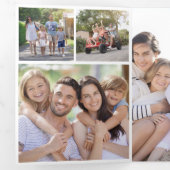 Rustieke hout sneeuwvlokken vrolijk kerst foto's drieluik wenskaart (Binnenzijde eerst)