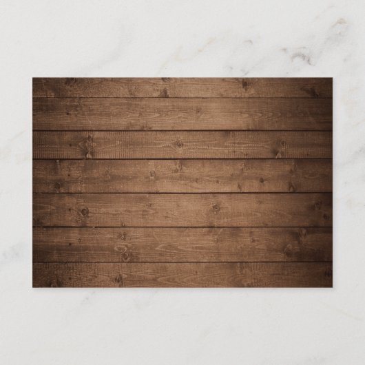Rustieke hout twinkellichtjes kant bruiloft detail informatiekaartje (Achterkant)