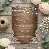 Rustieke hout twinkellichtjes kant bruiloft detail informatiekaartje