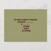 rustieke hout western country Camo Trouw-rsvp Uitnodiging Briefkaart (Achterkant)