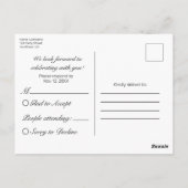 Rustieke hout & witte kant RSVP-uitnodiging Briefkaart (Achterkant)