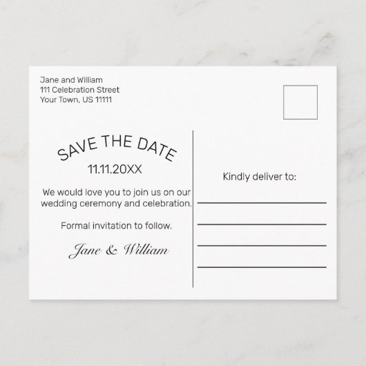 Rustieke Hout & Witte Kant Trouwdag Aankondigingskaart (Achterkant)