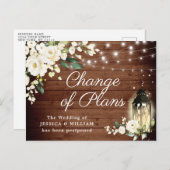 Rustieke hout & witte rozen lantaarn Verandering v Briefkaart (Voorkant / Achterkant)