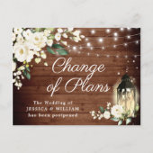 Rustieke hout & witte rozen lantaarn Verandering v Briefkaart (Voorkant)