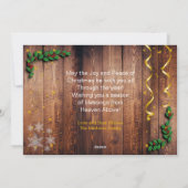 Rustieke hout Xmas familie foto Feestdagenkaart (Achterkant)