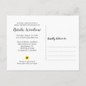 Rustieke hout zonnebloem babyshower uitnodiging briefkaart (Achterkant)