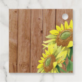 Rustieke hout zonnebloem laat liefde groeien bruil bedankjes labels (Achterkant)