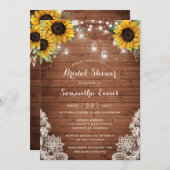 Rustieke hout Zonnebloem String Licht Kant Mason J Kaart (Voorkant / Achterkant)