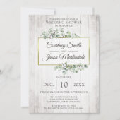 Rustieke hout Zuidelijke Katoen Boll Bruiloft Douc Kaart (Voorkant)