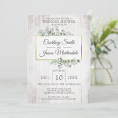 Rustieke hout Zuidelijke Katoen Boll Bruiloft Douc Kaart (Staand voorkant)