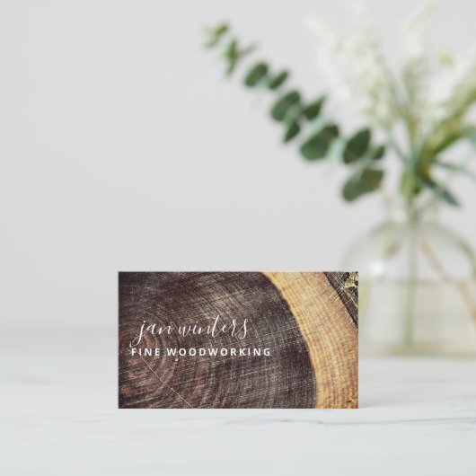 Rustieke houtbewerker visitekaartje (Staand voorkant)