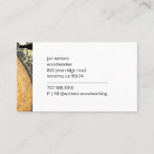 Rustieke houtbewerker visitekaartje (Achterkant)