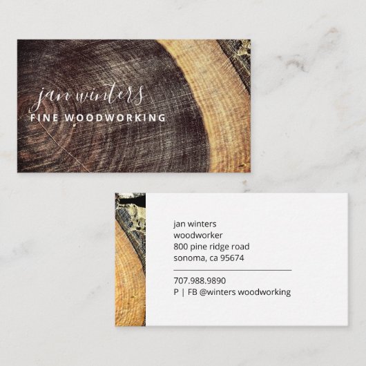 Rustieke houtbewerker visitekaartje (Voorkant / Achterkant)
