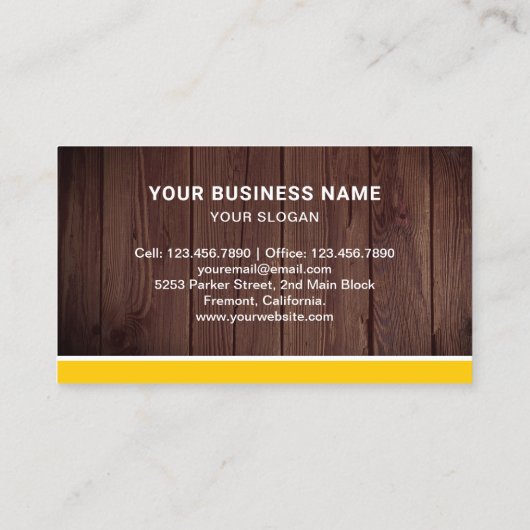 Rustieke houtbouw bulldozer graafmachine visitekaartje (Achterkant)