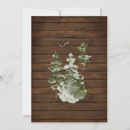 Rustieke houtdennenboom Dit is het seizoen om te t Kaart (Achterkant)