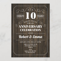 Rustieke houten 10e huwelijksverjaardagsfeest