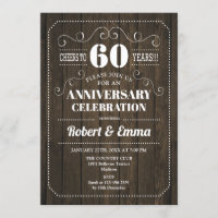 Rustieke houten 60ste huwelijksjubileumfeest