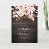 Rustieke Houten Aardse Ivoren Bloemrijke QR Code B (Voorkant)