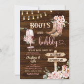 Rustieke houten achtergrond bloemenlaarzen en bubb kaart (Voorkant)