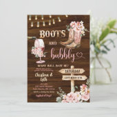 Rustieke houten achtergrond bloemenlaarzen en bubb kaart (Staand voorkant)