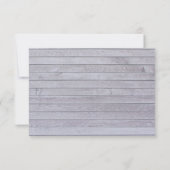 Rustieke houten achtergrond met bloemen RSVP kaartje (Achterkant)