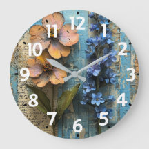 Rustieke houten acryl wandklok