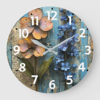 Rustieke houten acryl wandklok