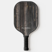 Rustieke houten afdruk gepersonaliseerd pickleball paddle (Voorkant)